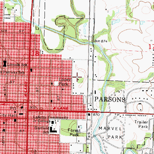 Topographic Map of Lopez Park, KS