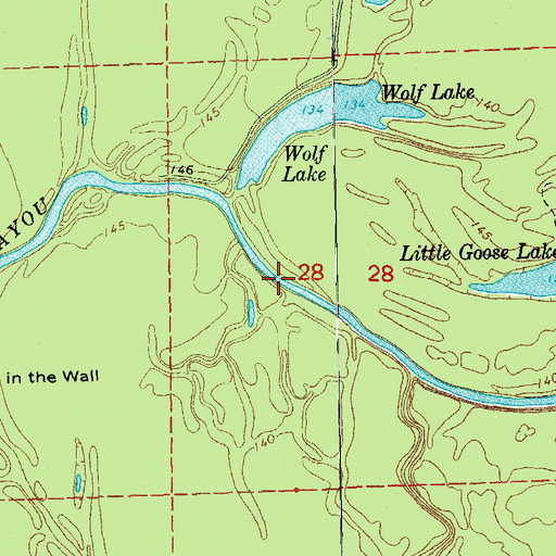 Topographic Map of Brooks Bayou, AR