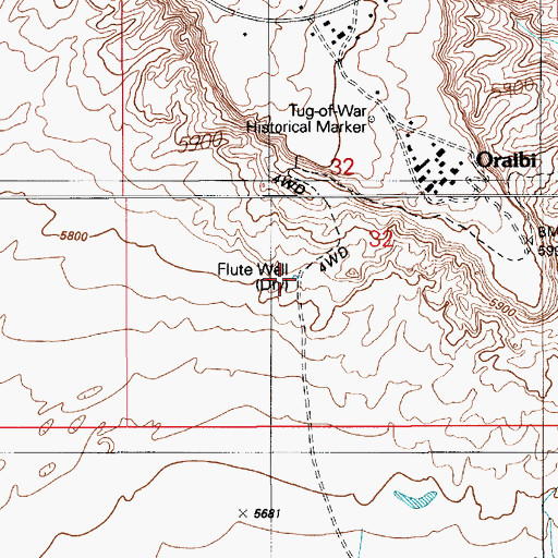 Topographic Map of Flute Well, AZ