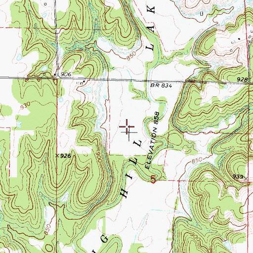 Topographic Map of Big Hill Lake, KS