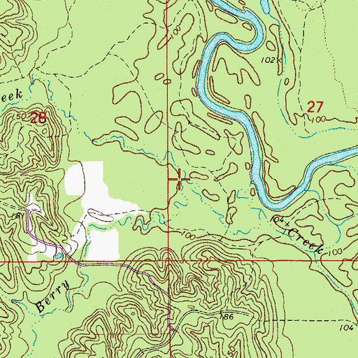Topographic Map of Brooks Creek, AR