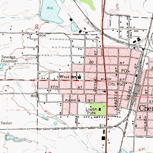 Topographic Map of McKinley Elementary School, KS