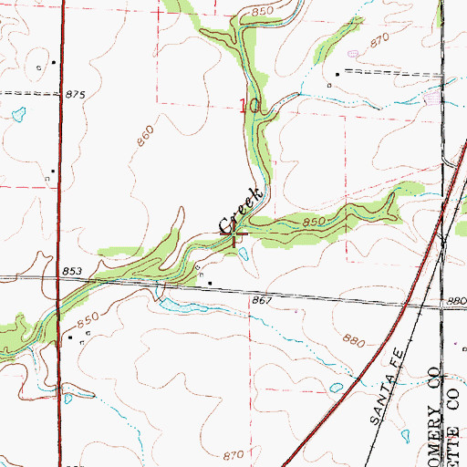 Topographic Map of Rock Creek, KS