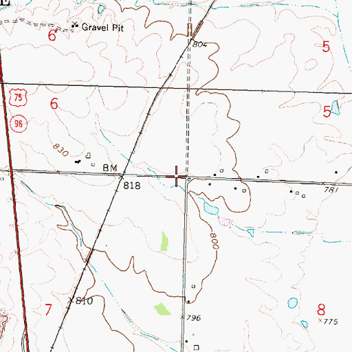Topographic Map of Fairview School, KS