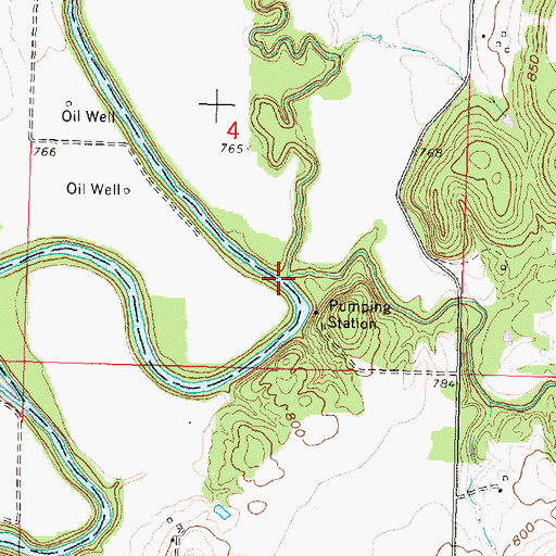 Topographic Map of Choteau Creek, KS