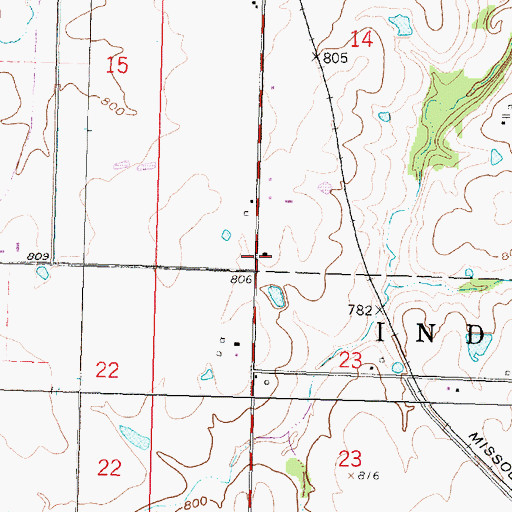 Topographic Map of Peebler School (historical), KS