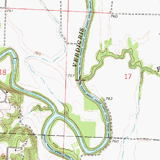 Topographic Map of Rebel Creek, KS