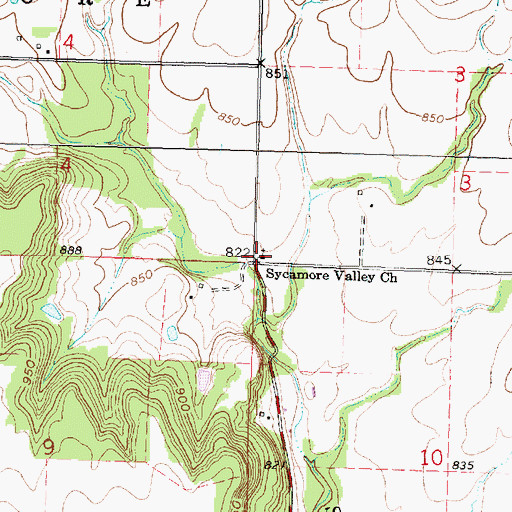 Topographic Map of Sycamore Valley Church, KS