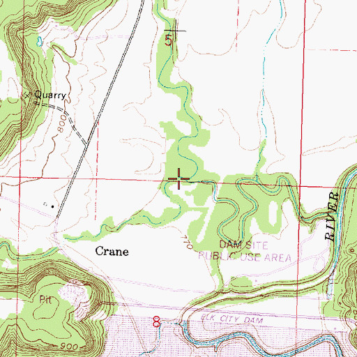 Topographic Map of Gordon Creek, KS
