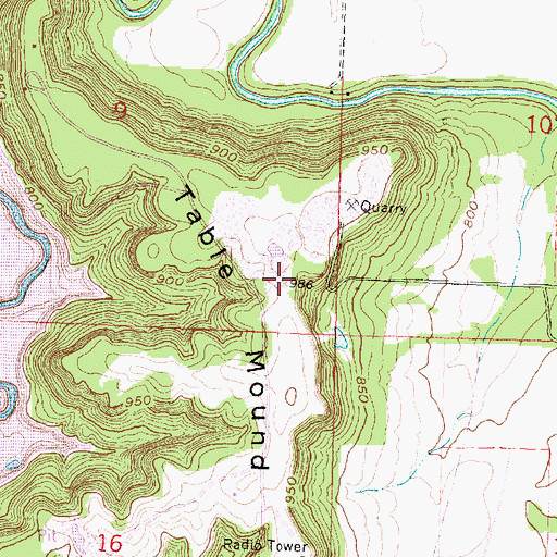 Topographic Map of Table Mound, KS