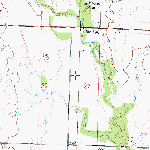 Topographic Map of Township of Sycamore, KS