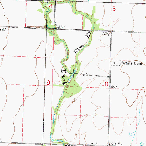 Topographic Map of Elm Branch, KS