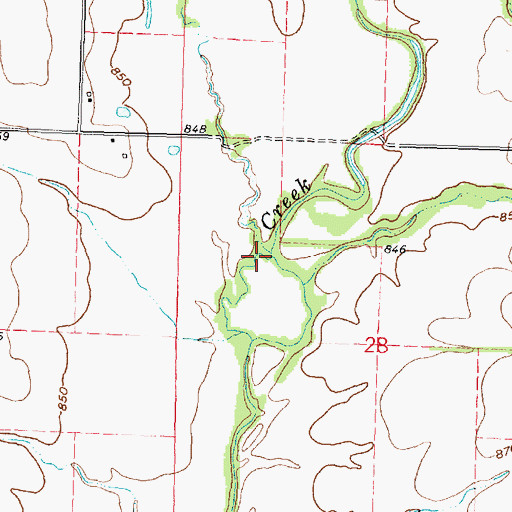 Topographic Map of Little Duck Creek, KS