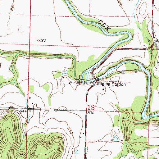 Topographic Map of Salt Creek, KS