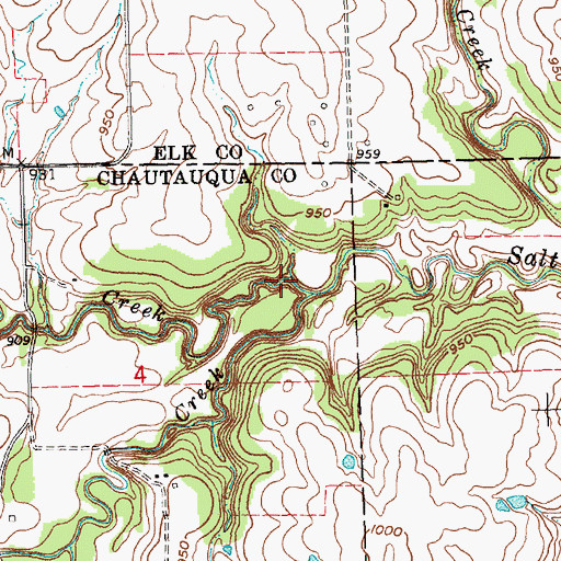 Topographic Map of North Salt Creek, KS