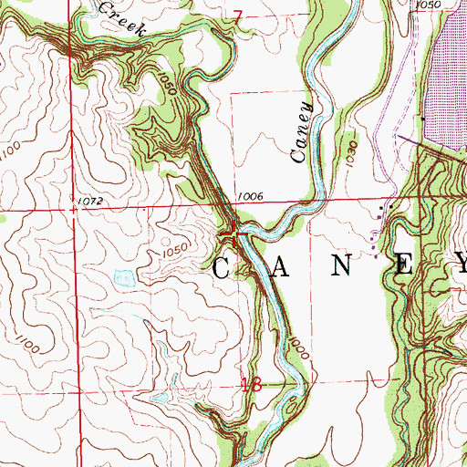 Topographic Map of Spring Creek, KS