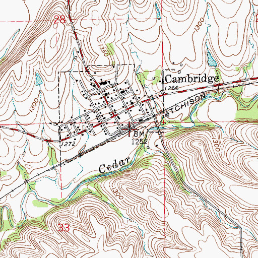 Topographic Map of Cambridge, KS