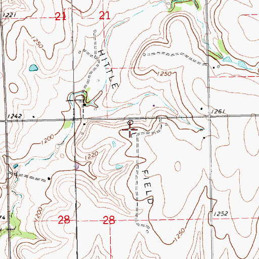 Topographic Map of Hittle Oil Field, KS