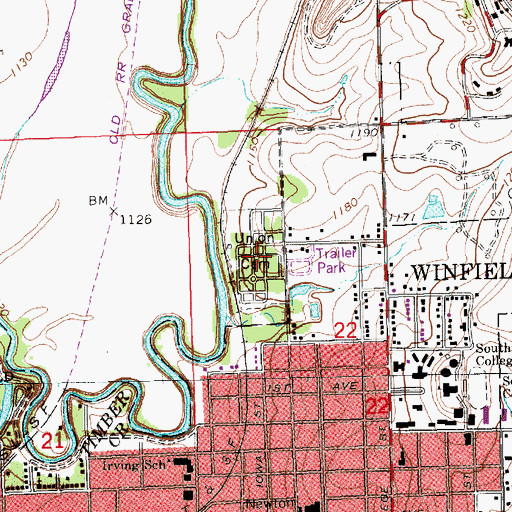 Topographic Map of Union Cemetery, KS