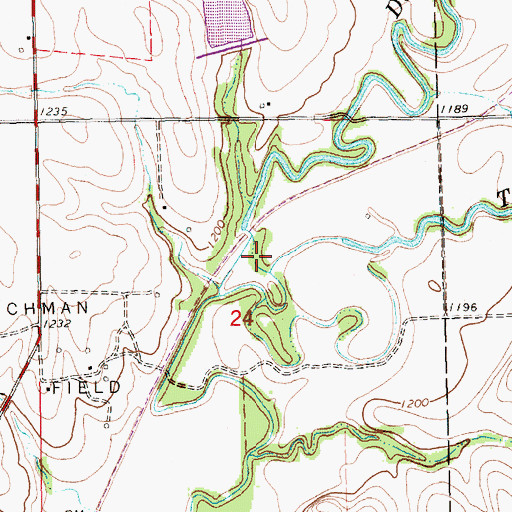 Topographic Map of Dutch Creek, KS