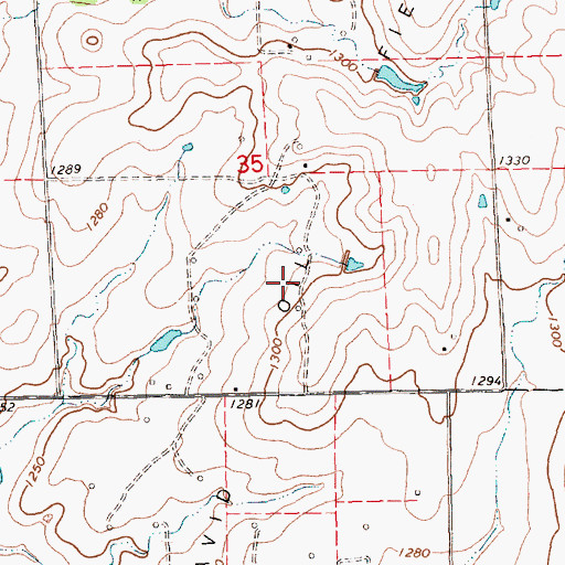 Topographic Map of David Oil Field, KS