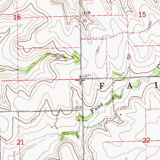 Topographic Map of Township of Fairview, KS