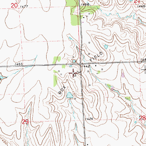 Topographic Map of Box Oil Field, KS