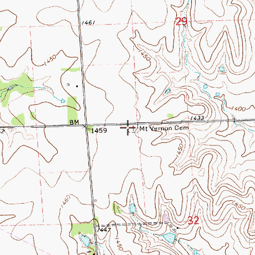 Topographic Map of Mount Vernon Cemetery, KS