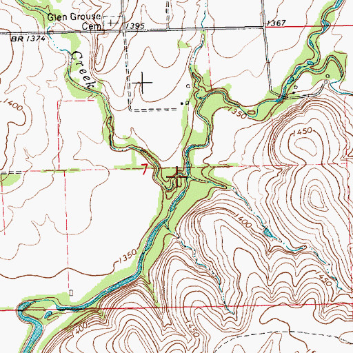 Topographic Map of Franklin Creek, KS
