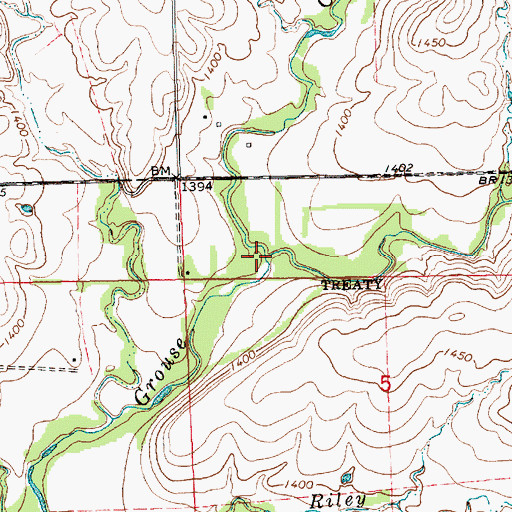 Topographic Map of Wagoner Creek, KS