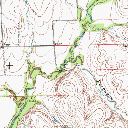 Topographic Map of Ferguson Creek, KS