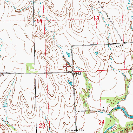 Topographic Map of Township of Harvey, KS