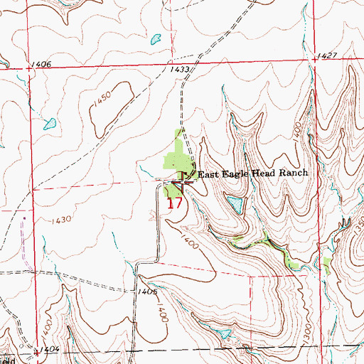 Topographic Map of East Eagle Head Ranch, KS