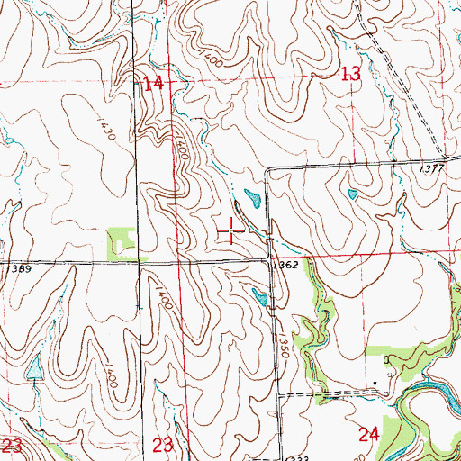 Topographic Map of Dory Oil Field, KS