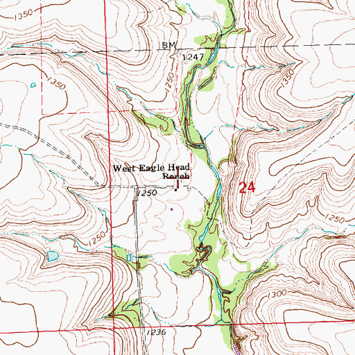 Topographic Map of West Eagle Head Ranch, KS