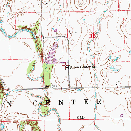Topographic Map of Union Center School (historical), KS