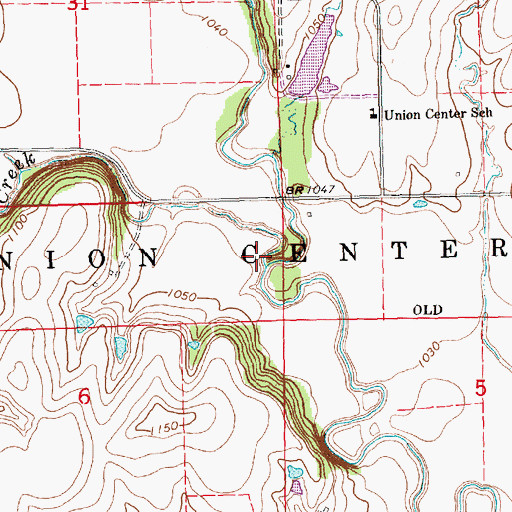 Topographic Map of Bull Creek, KS