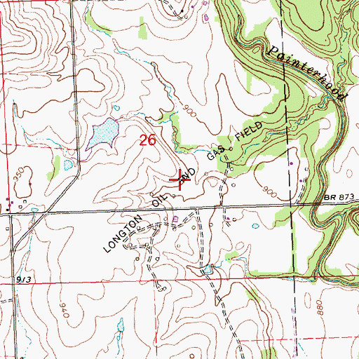Topographic Map of Longton Oil and Gas Field, KS
