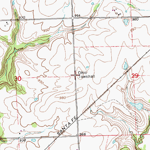 Topographic Map of Ohio Townhall, KS