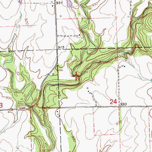 Topographic Map of Mid Painterhood Creek, KS