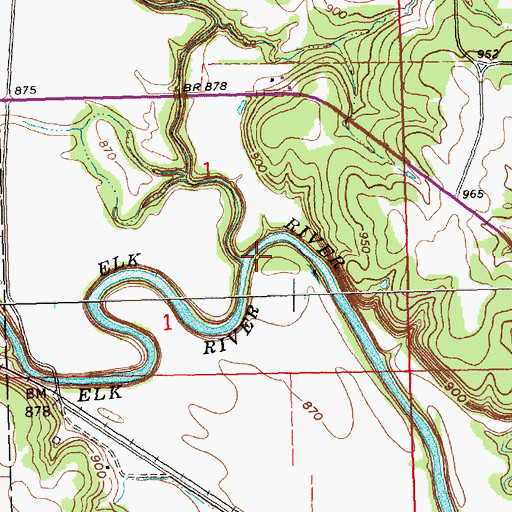 Topographic Map of Painterhood Creek, KS
