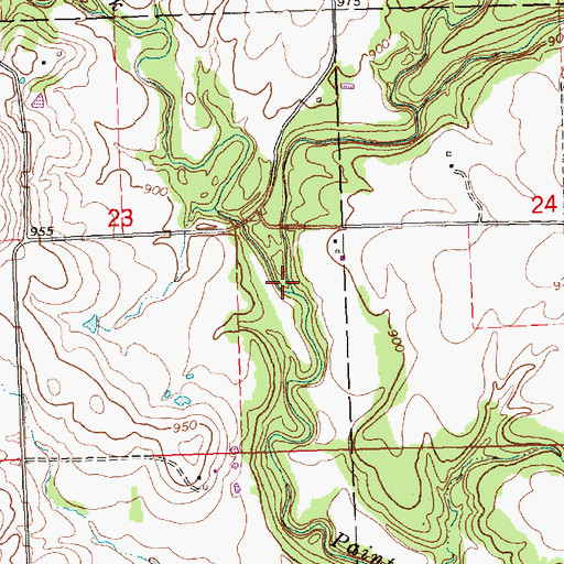 Topographic Map of East Painterhood Creek, KS