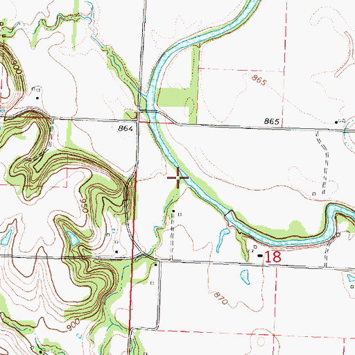 Topographic Map of Willow Creek, KS