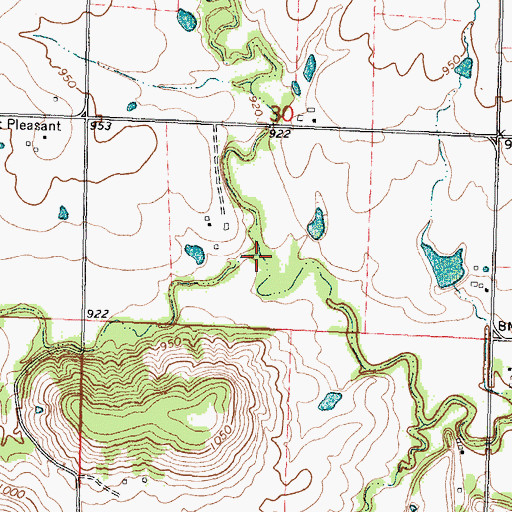 Topographic Map of South Duck Creek, KS