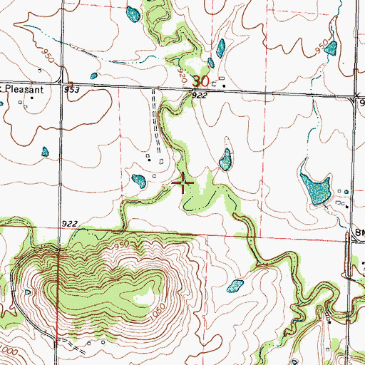 Topographic Map of Middle Duck Creek, KS