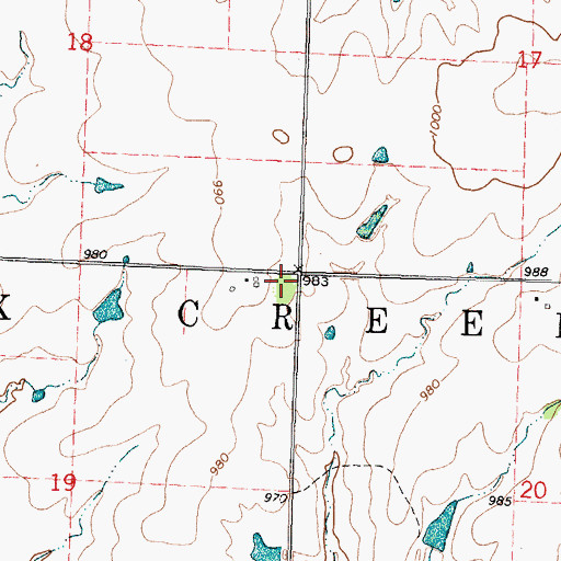 Topographic Map of Township of Duck Creek, KS