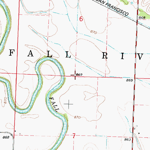 Topographic Map of Township of Fall River, KS