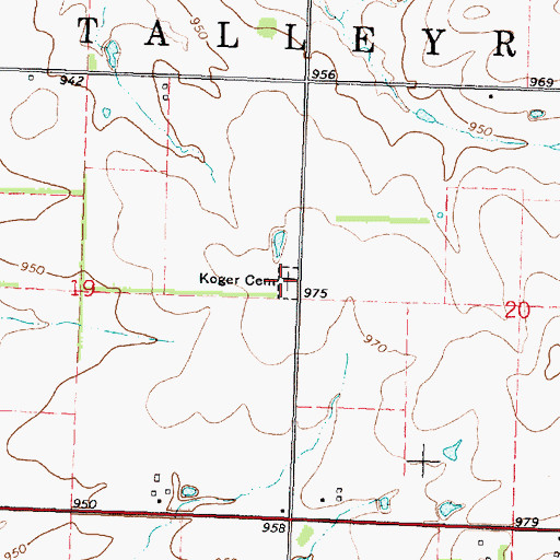 Topographic Map of Cheatham Cemetery, KS