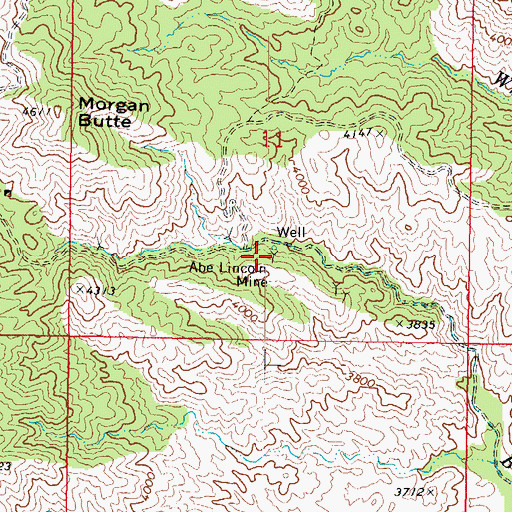 Topographic Map of Abe Lincoln Mine, AZ