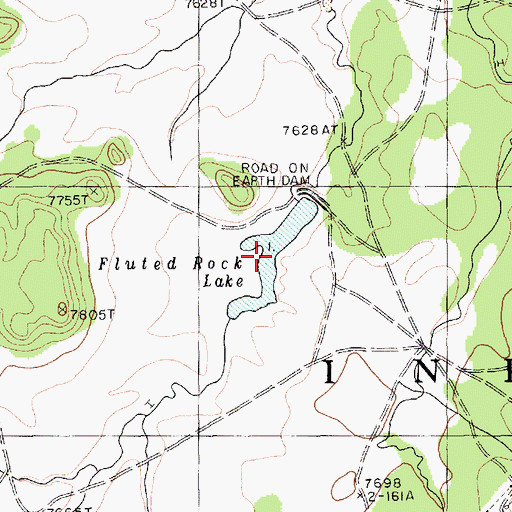 Topographic Map of Fluted Rock Lake, AZ